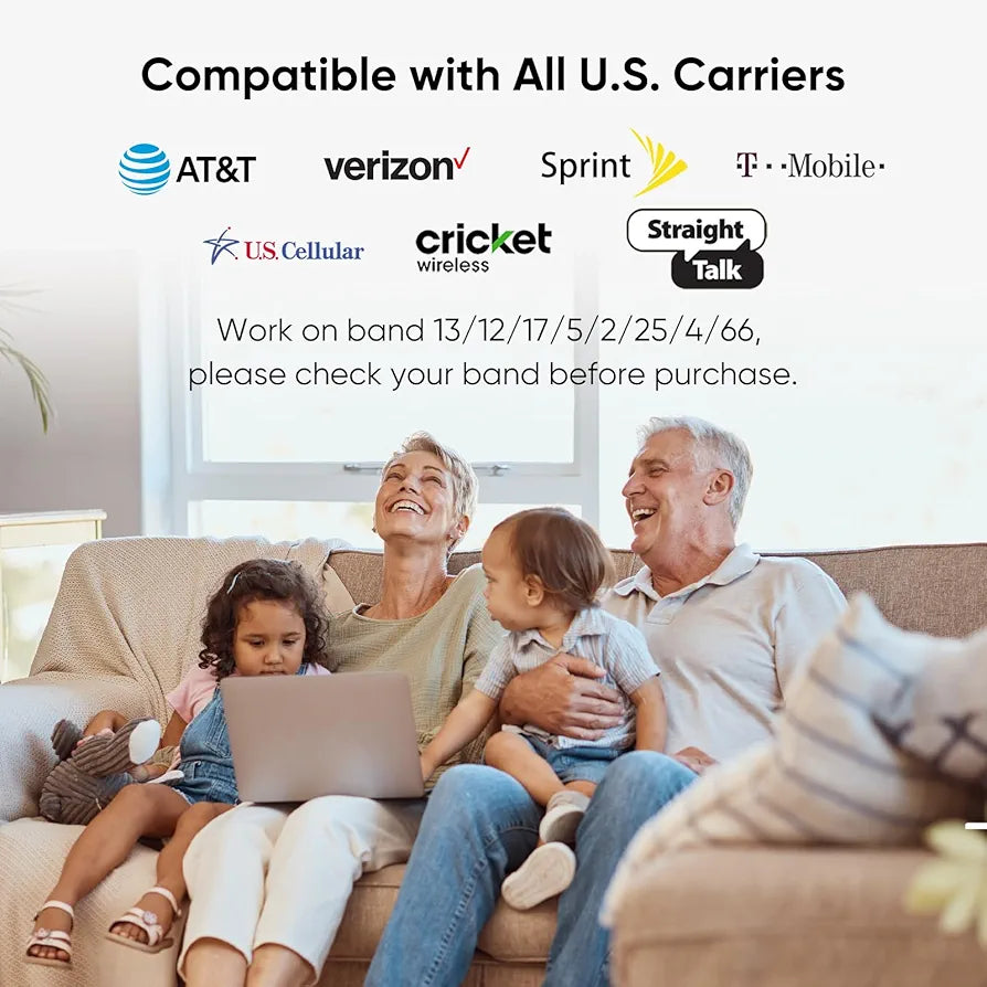Amazboost Cell Phone Booster for Home, Cell Phone Signal Booster Kit, All U.S. Carriers -Compatible with Verizon, AT&T, T-Mobile, Sprint & More-5G 4G LTE 3G FCC Approved