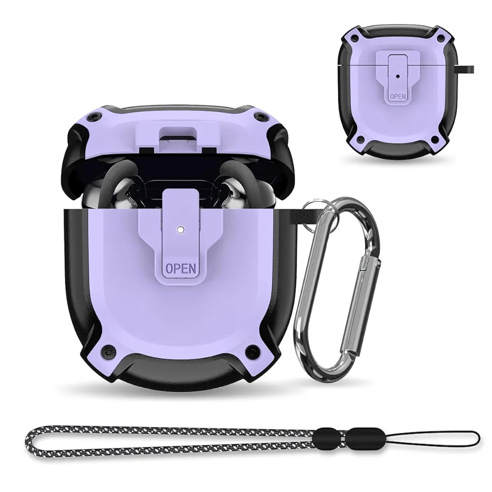 for Bose QuietComfort Earbuds II Case (2022)/ NEW QuietComfort Ultra Earbuds Case (2023),Shockproof Protective Safety Lock Case for QuietComfort Earbuds 2/QuietComfort Ultra Earbuds Accessories-Purple